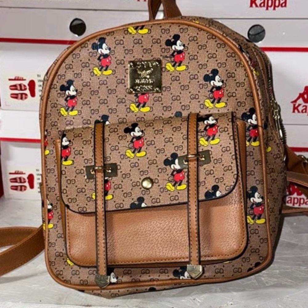 Brown Mickey Mouse Backpack